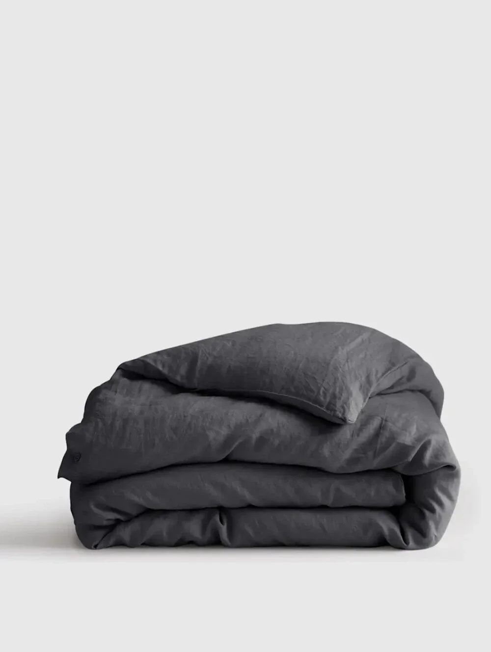 Quince 100% European Linen Duvet Cover Charcoal Full/Queen NWOT w/ Dust Bag